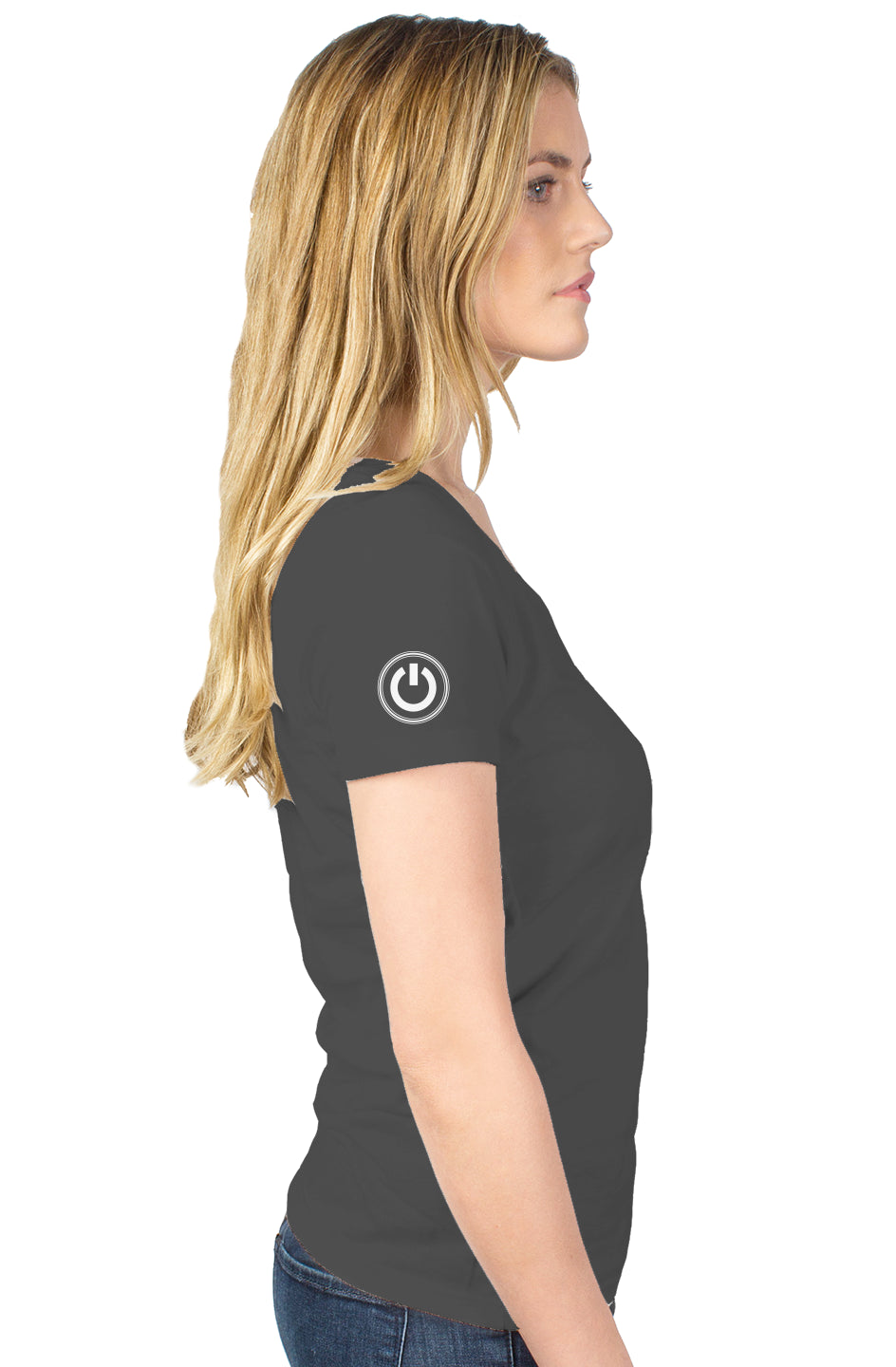 Underground womens tultex v neck - Charcoal