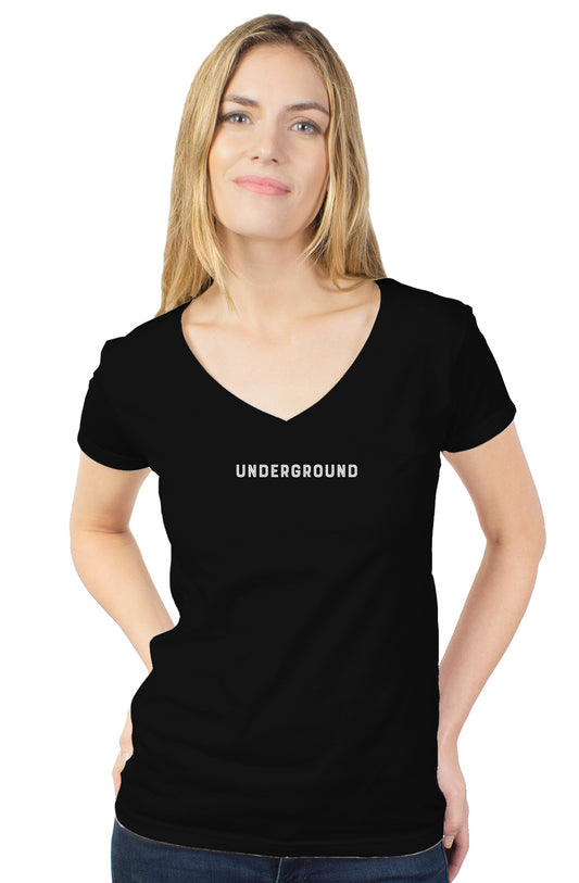 Underground womens tultex v neck - Black