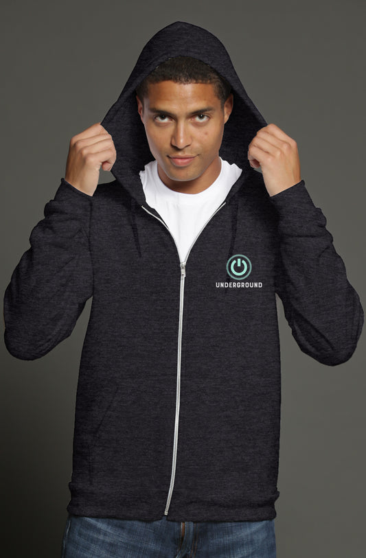 Underground zip hoody - Heather Black