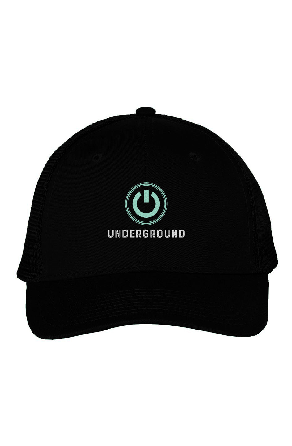 Underground Mesh-Back Twill Trucker Cap - Black