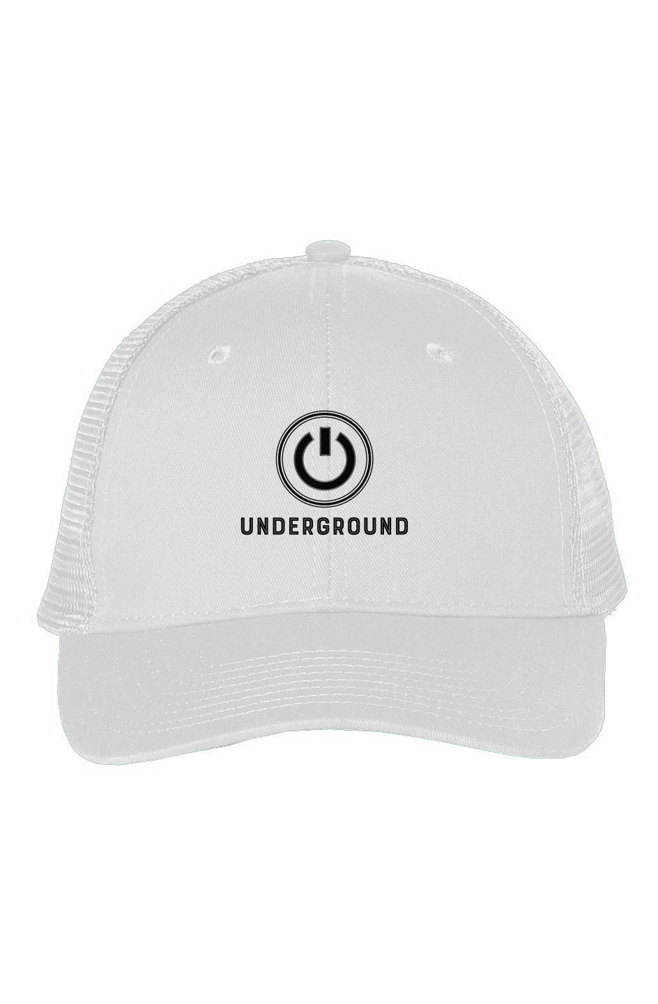 Underground Mesh-Back Twill Trucker Cap - White