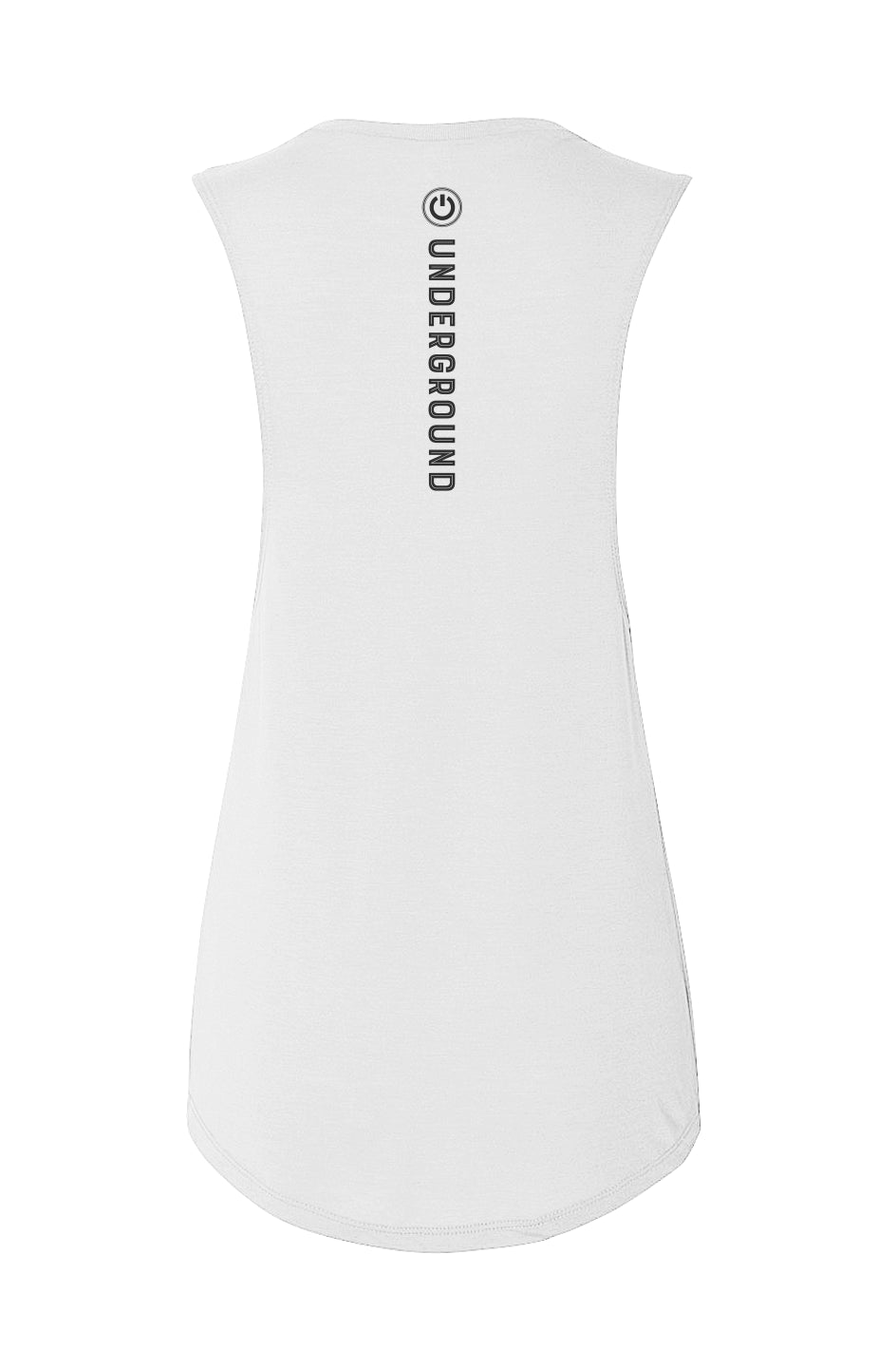 Ladies "Powered" Muscle Tank - White