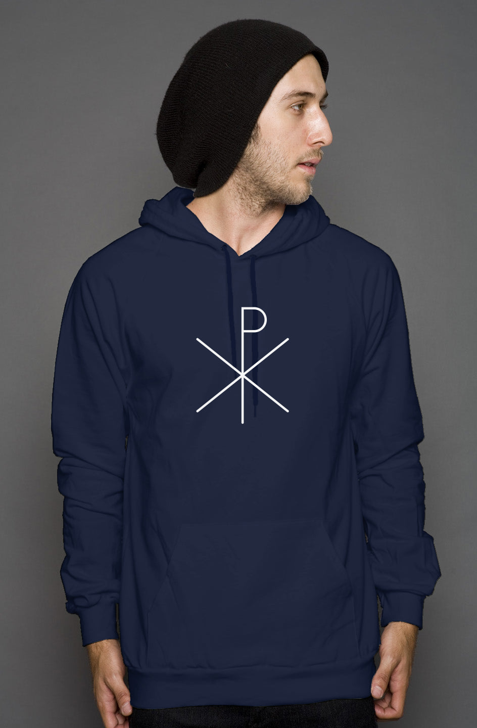 "ChiRho" pullover hoody - Navy