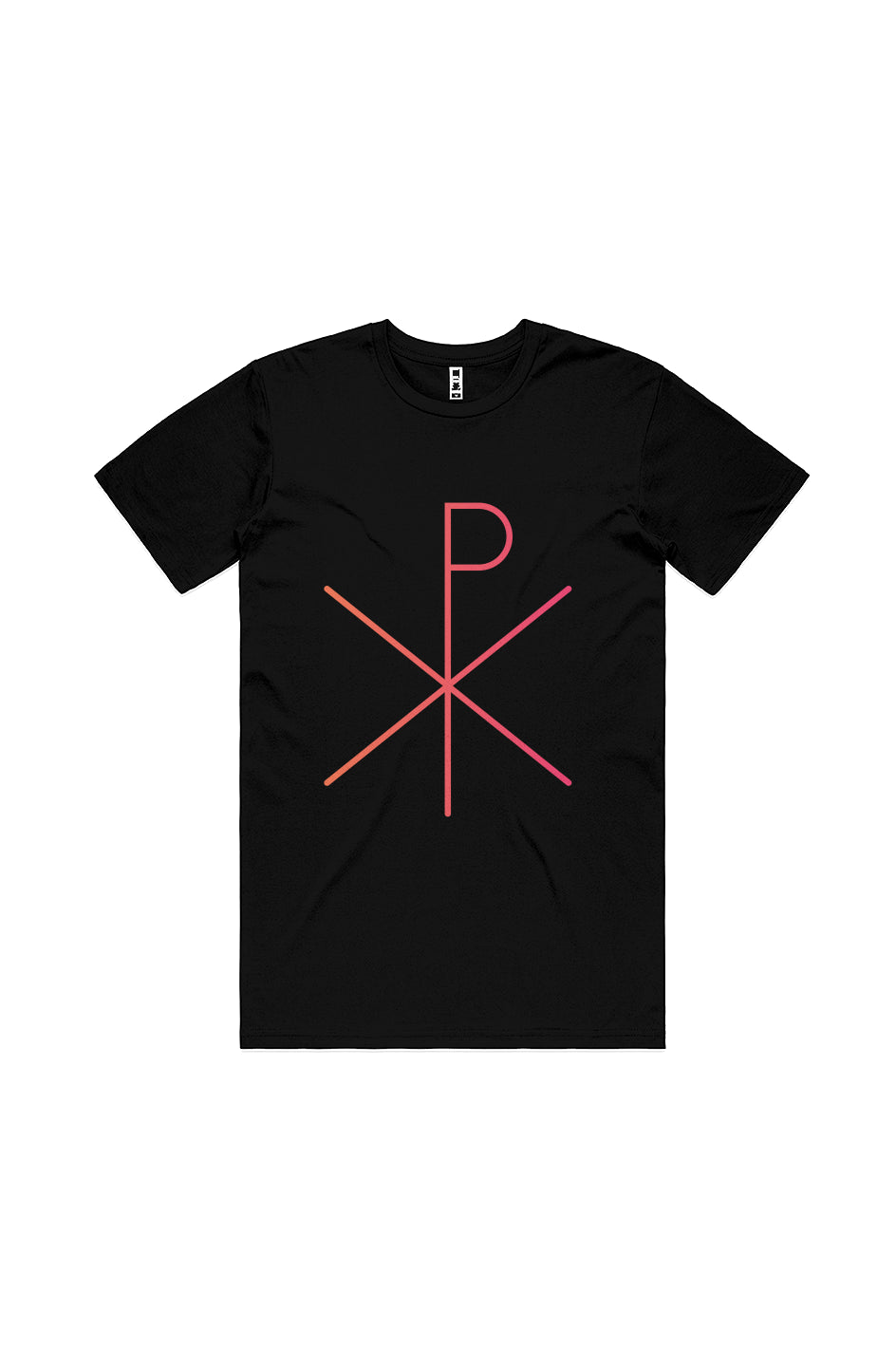 "Chi-Rho" Tee Black/Blood-Orange