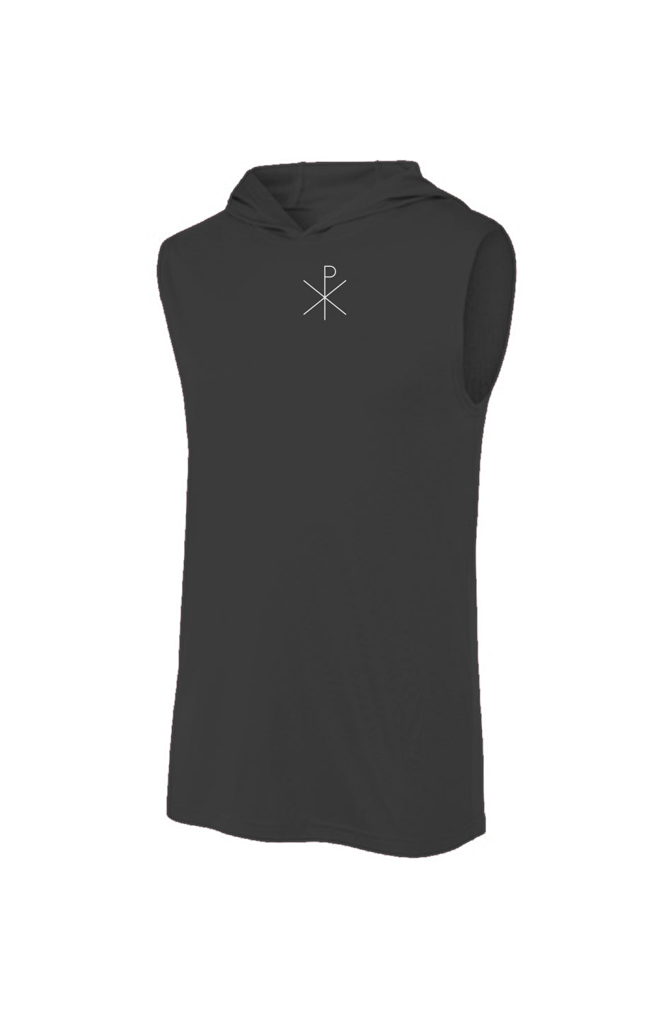 Chi-Rho Sleeveless Hoodie Black/White