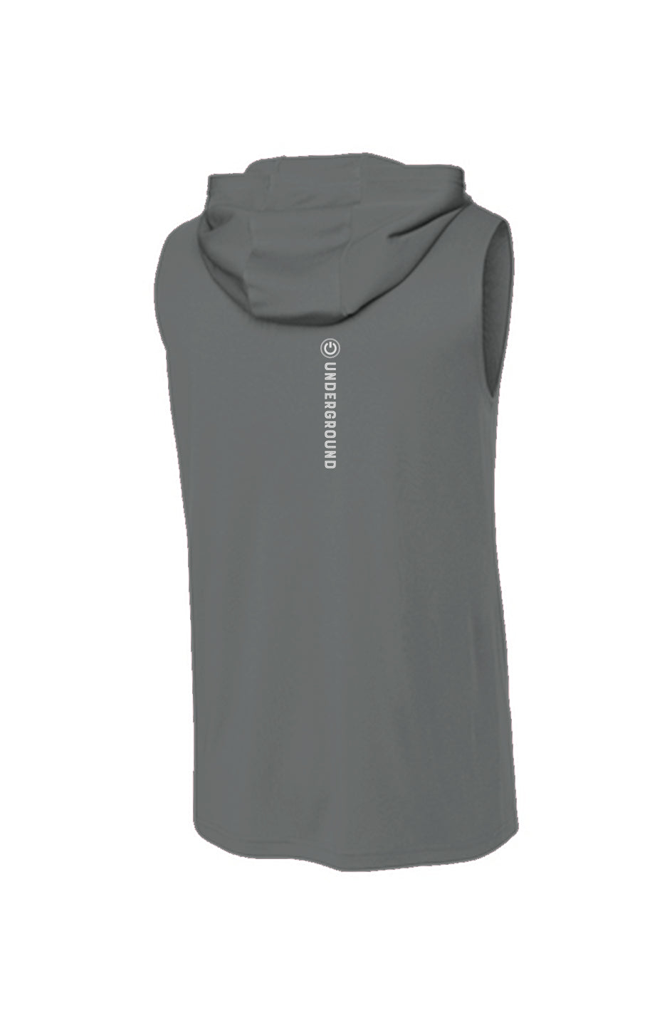 Chi-Rho Sleeveless Hoodie Iron Grey/White